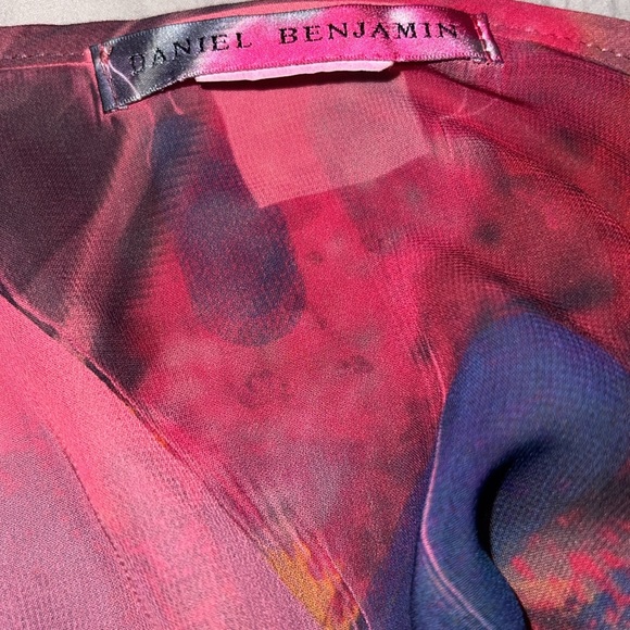 Daniel Benjamin Tropical Multicolor Printed Sheer Blouse - Picture 7 of 7